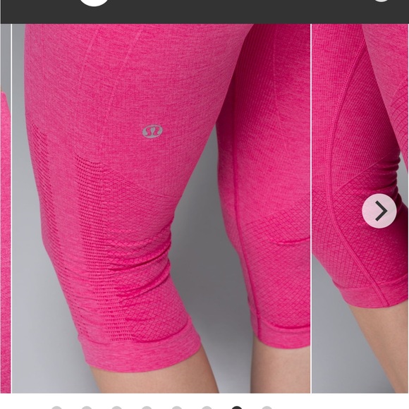 LULULEMON In The Flow Crop, Heathered Jewelled Magenta, Legging - Picture 2 of 7